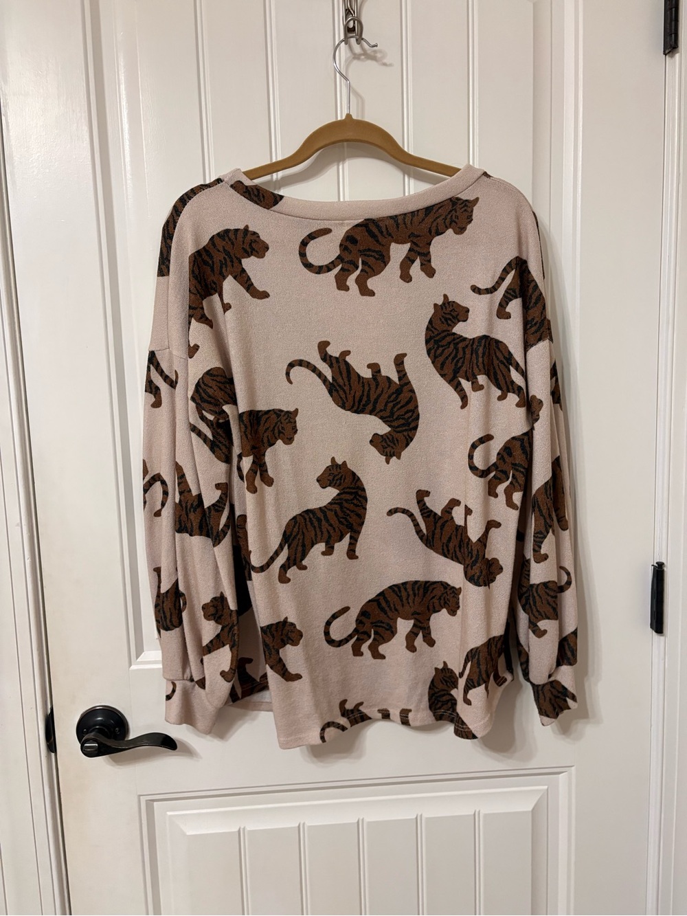 BiBi Beige Sweater with Brown Tiger Print - Picture 2 of 2